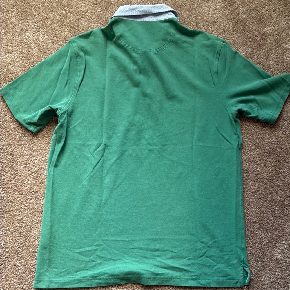 Lands' End Green Polo Shirt with Contrasting Collar - Picture 3 of 3